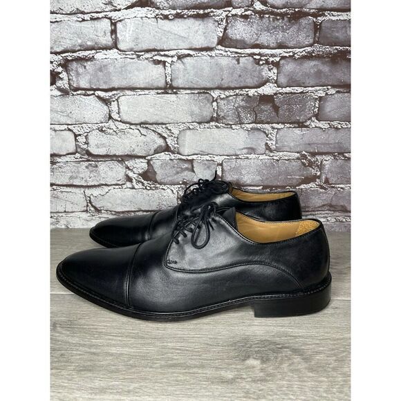 Wall+Water Black Leather Cap Toe Brogue Oxfords Shoes Men’s Sz 13M US/46EU Italy main image 6